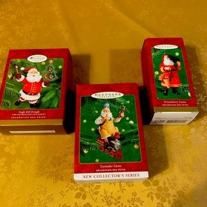 Hallmark Ornaments NWT Set of Three Santa’s